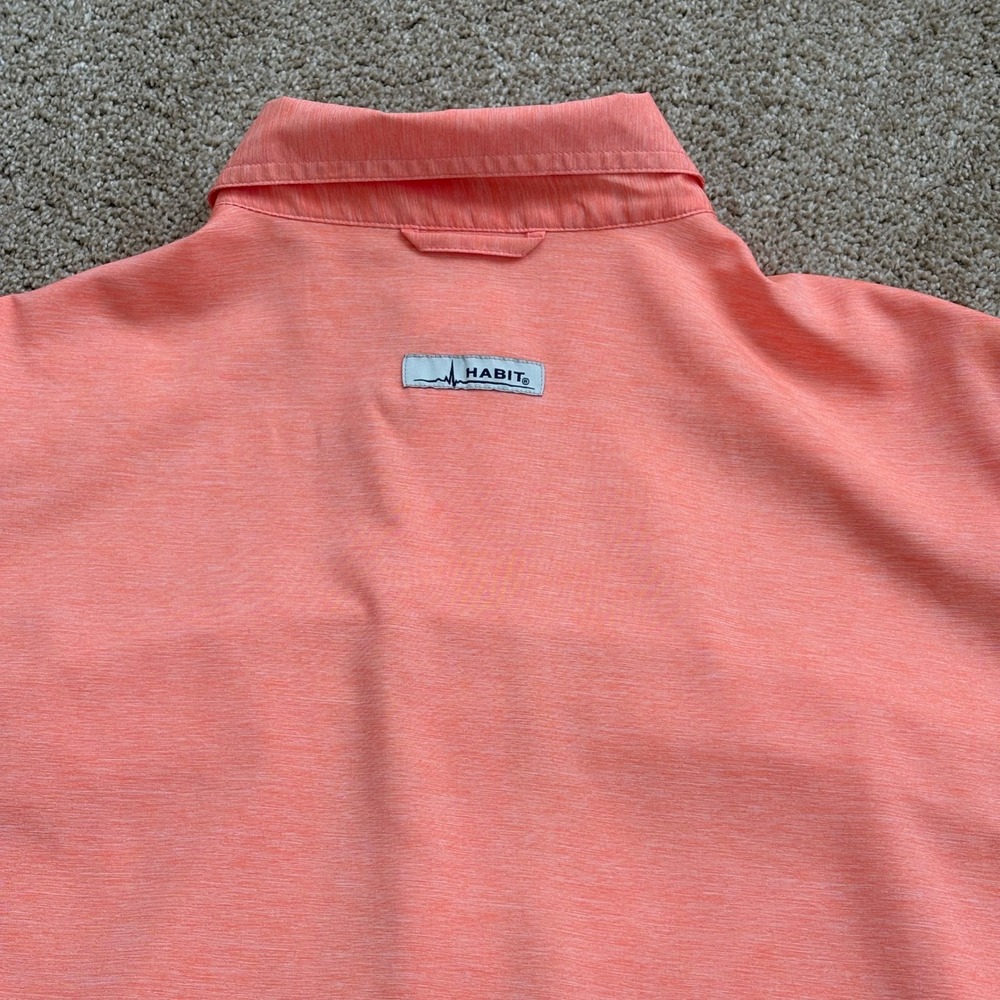 Habit Mens Fishing Shirt Large Coral Short Sleeve UPF 40 Vented Performance Top - Picture 11 of 16